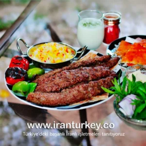 İran çelokebabı, safranlı pilav ve ızgara kebap Türkiye’de İran restoranı