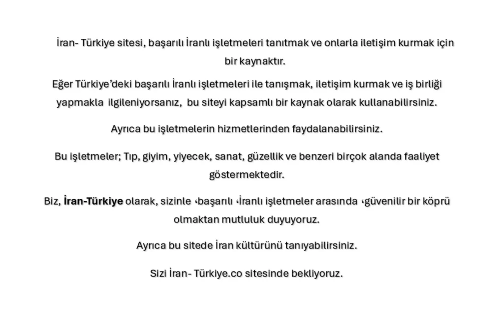 Türkiye'deki başarılı İranlı işletmeleri tanıtıyoruz